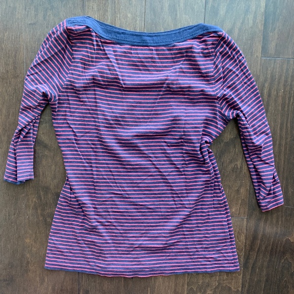 GAP Shirt Striped Boat Neck Red and Blue. Size S. - Picture 3 of 7